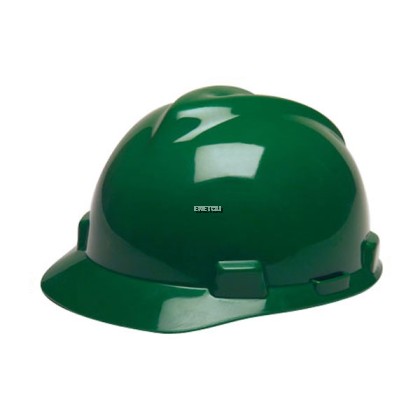 MSA V-GARD® POLYETHYLENE STANDARD SLOTTED CAP STYLE HARD HAT WITH FAS TRAC® 4 POINT RATCHET SUSPENSION - WITH CHINSTRAP