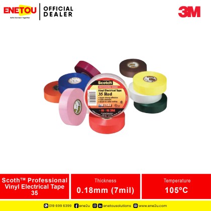 3M SCOTH® SUPER 35™ VINYL COLOR CODING ELECTRICAL TAPE 19MM X 20M