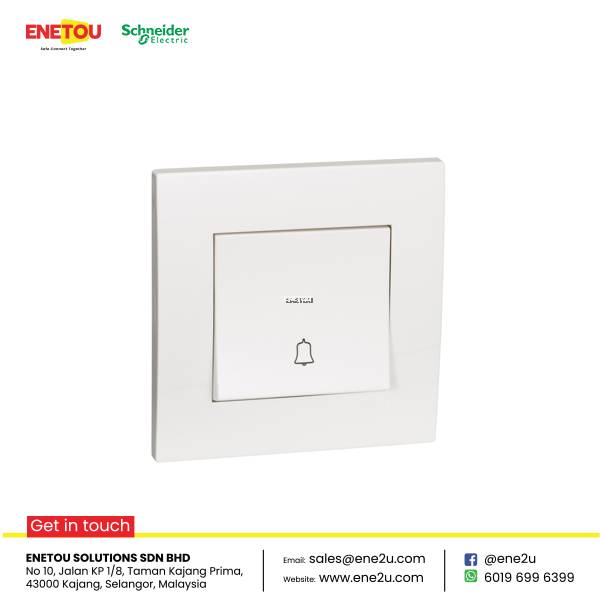 SCHNEIDER VIVACE KB31BPB 10A 1GANG BELL PRESS SWITCH WHITE