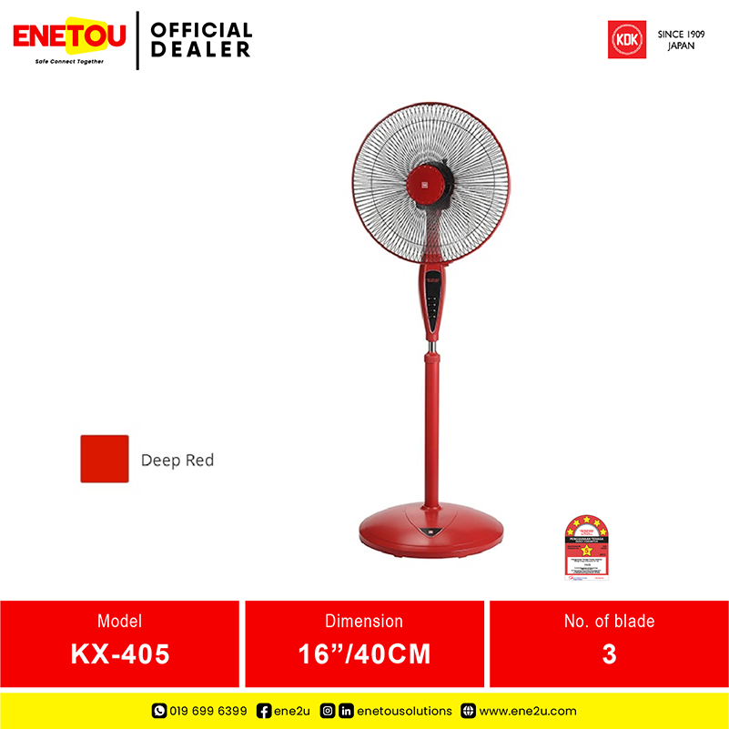 KDK 16" STAND FAN KX405 DEEP RED